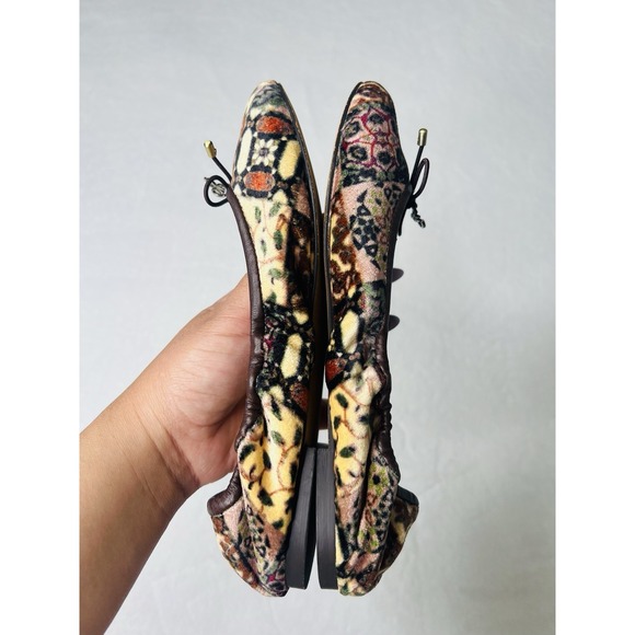 Sam Edelman Womens Felicia Ballet Boho Bohemian Hippie Flats Ivory Velvet Size 6 - Picture 6 of 11